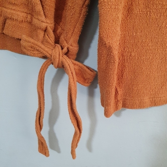 MADEWELL Texture & Tread Blouse Faux-Wrap Burnt Orange Women's Size M - Picture 4 of 8